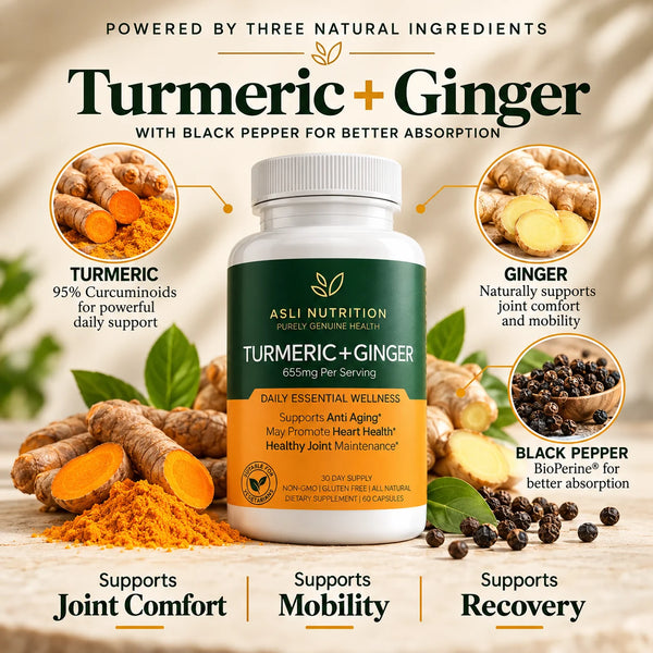 Asli Nutrition Turmeric + Ginger Capsules