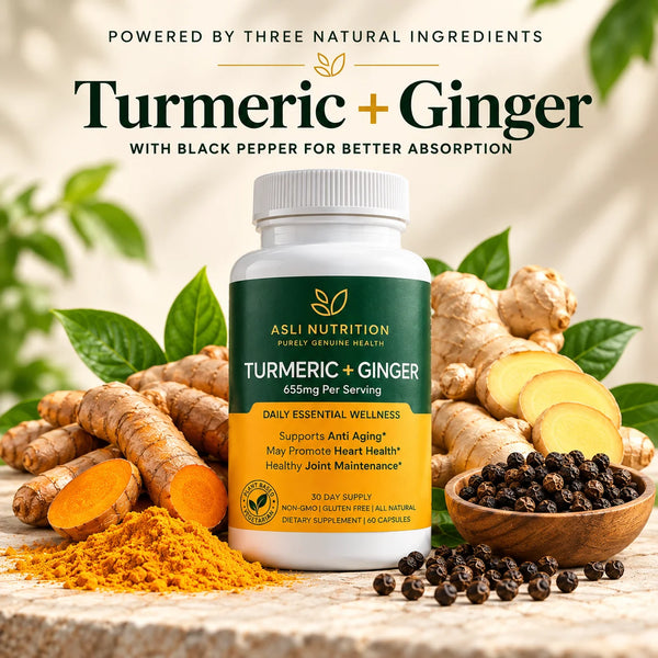 Asli Nutrition Turmeric + Ginger Capsules
